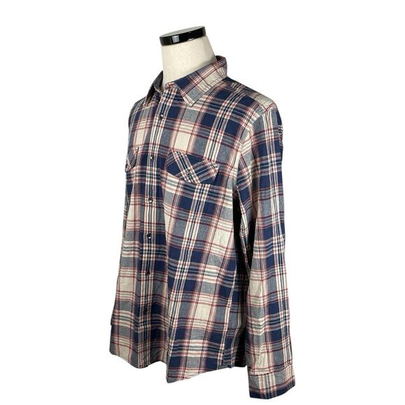 Flag & Anthem Plaid Button Up Shirt Mens Size Extra Large Collared Relaxed Comfy - Picture 2 of 9